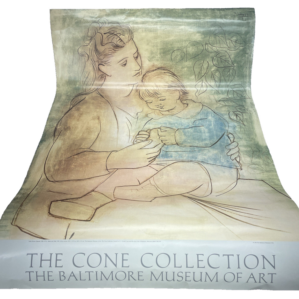 Vintage 1993 Baltimore Museum Picasso Poster "Mother with Child" Cone Collection